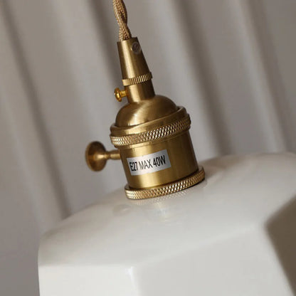 Japanese brass glazed ceramic pendant light