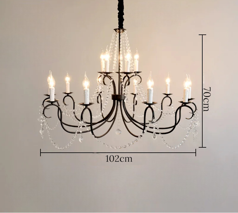 Noir french crystal loft piece