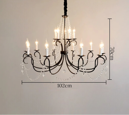 Noir french crystal loft piece