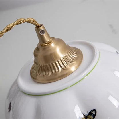 Butterfly keramische koperen LED-hanglamp voor de slaapkamer