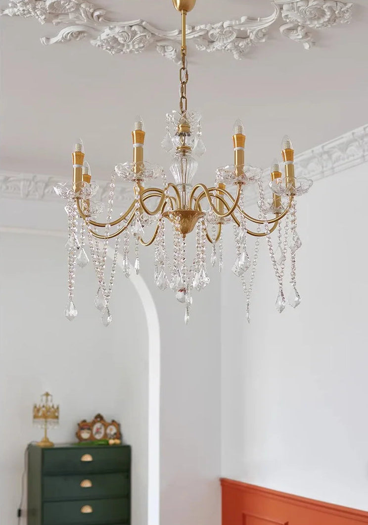 French gold crystal e14 chandelier