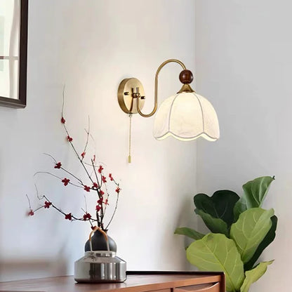 French fabric wall lamp with cable switch