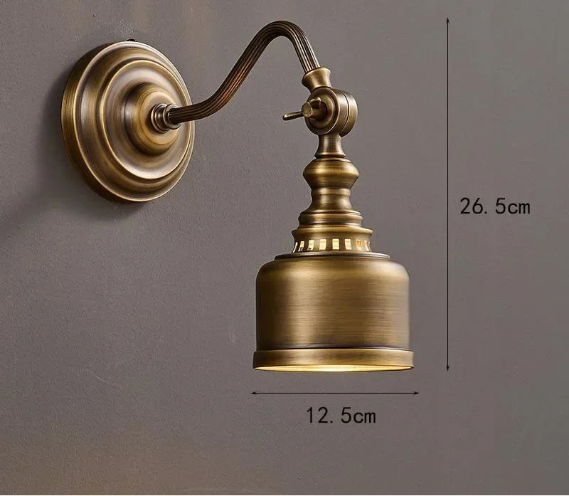 European brass wall light for living room