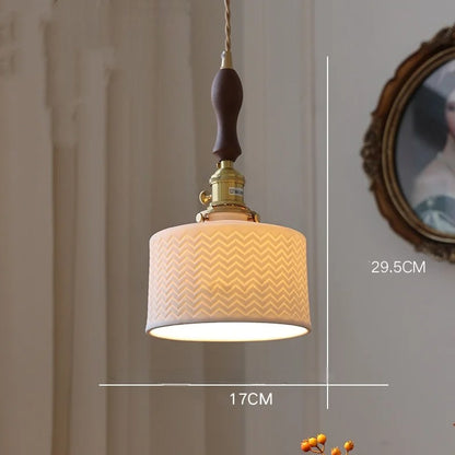 White flower ceramic led pendant light for living room