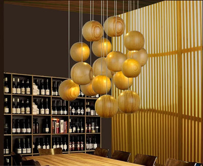 Hänglampa i massivt trä