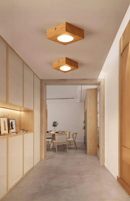 Walnut brass ceiling spotlight for kitchen island