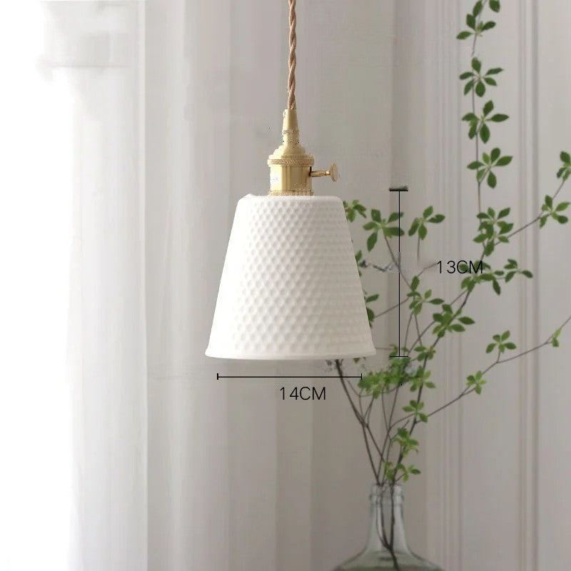Rose flower white ceramic led pendant for hallway