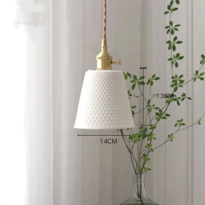 Rose flower white ceramic led pendant for hallway