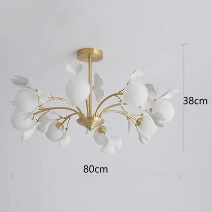 Elegant modern chandelier with glass heads