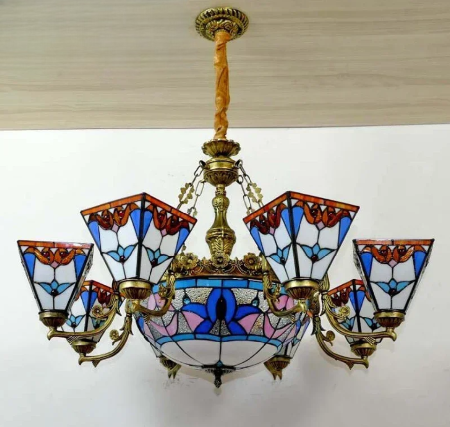 Tiffany style stained glass pendant