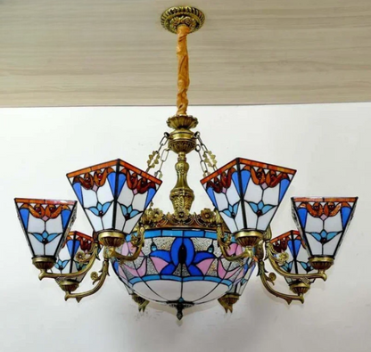 Tiffany style stained glass pendant