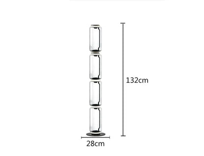 Model A 4-section Italian glass floor lamp – nordic minimalist design with 132cm height and 15W LED lighting.