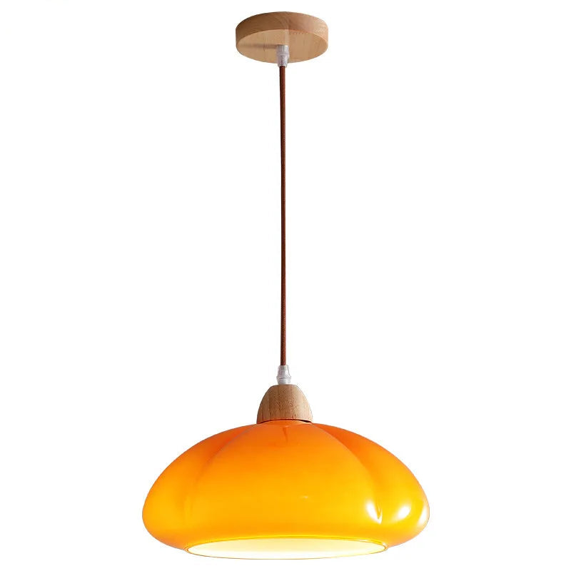 Pumpkin glass LED pendant light japanese style
