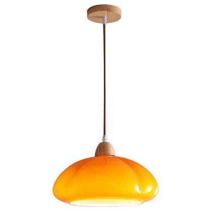 Pumpkin glass LED pendant light japanese style