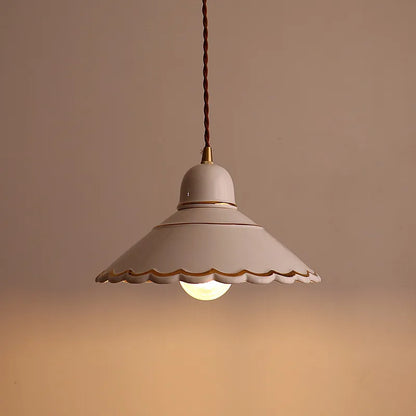 White flower ceramic led pendant light for living room