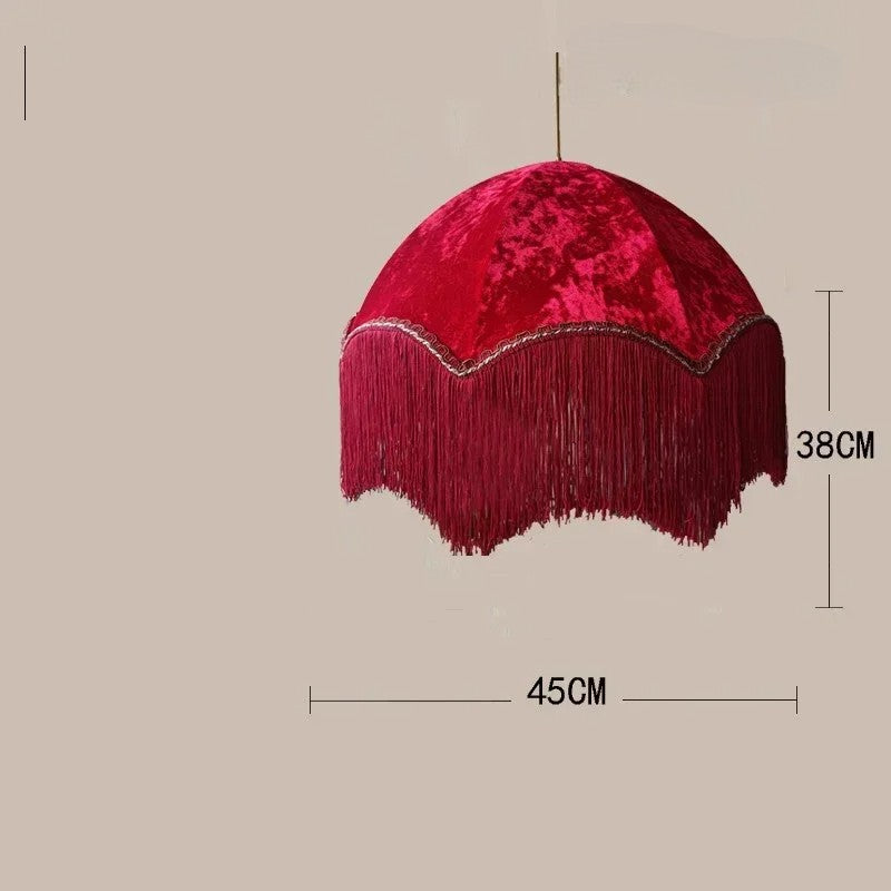 French retro tassel fabric chandelier