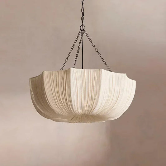Fabric lotus boho chandelier