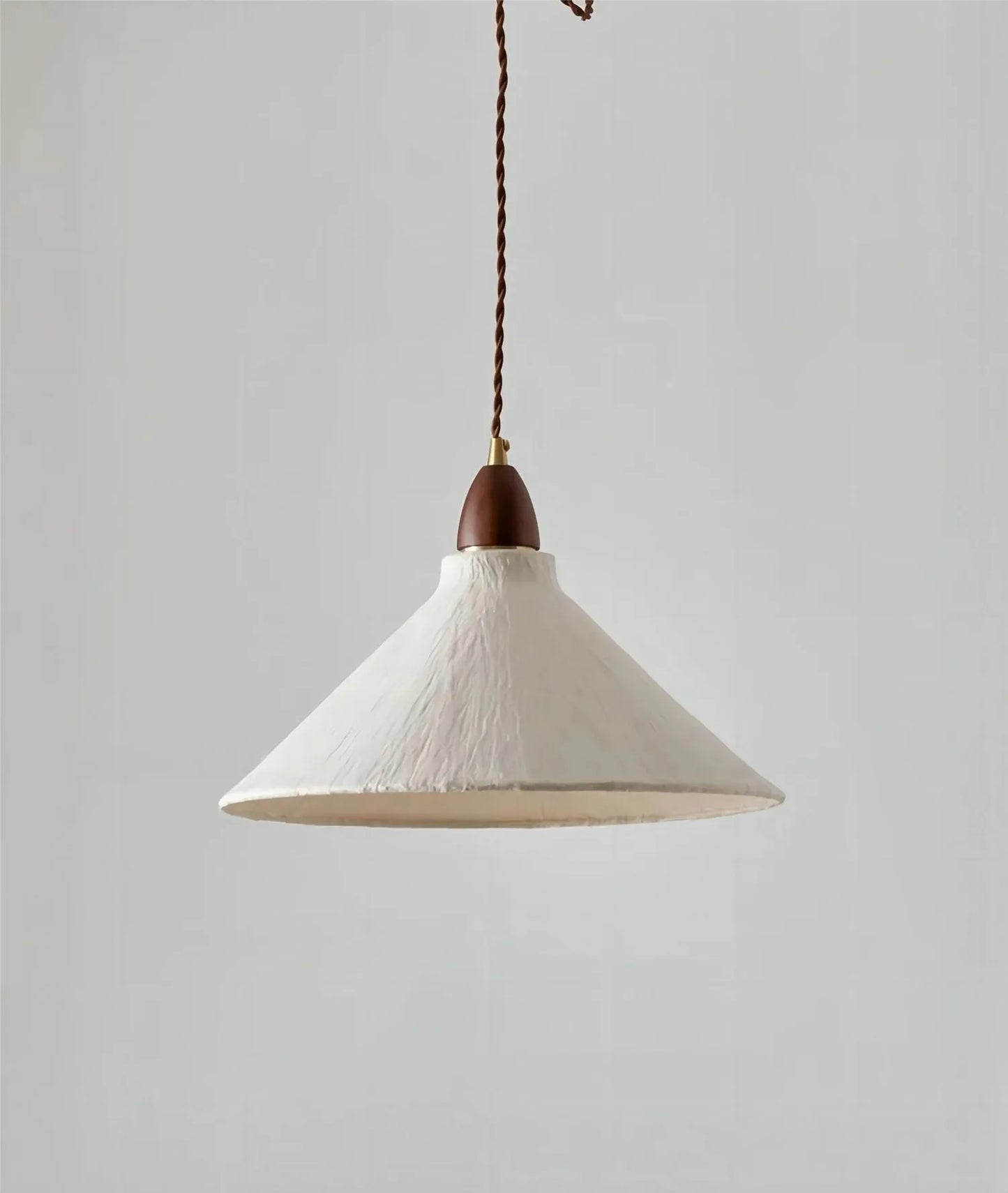 Suspension en papier de riz couleur noyer, style wabi sabi