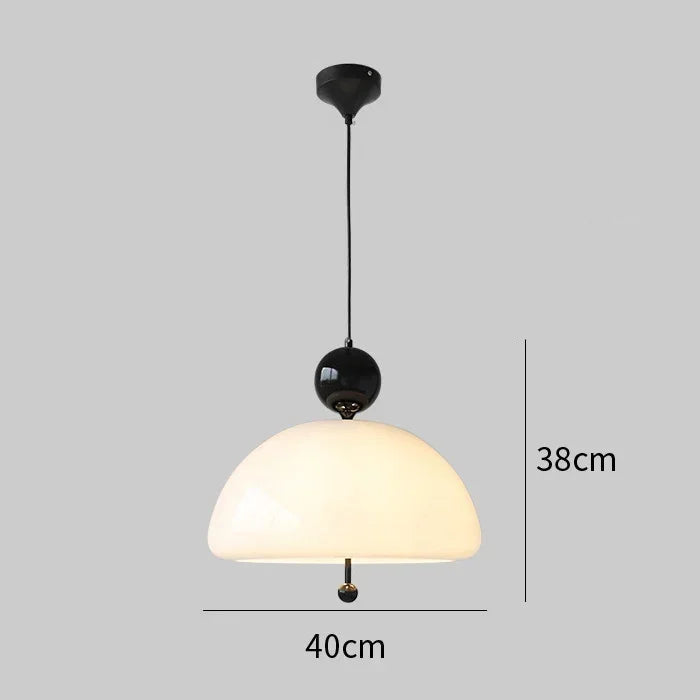 Black-accented Medieval Pendant Light with cream dome, 40cm wide and 150cm drop, ideal for modern vintage lighting.