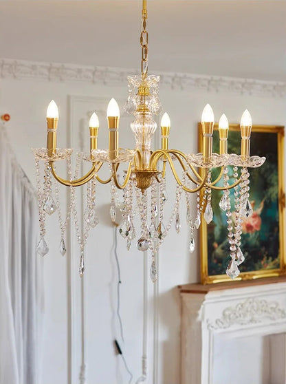 French gold crystal e14 chandelier