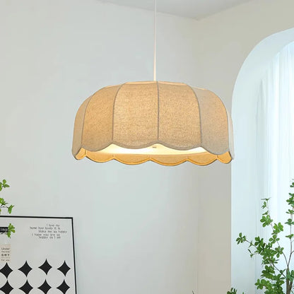 Japanse stoffen hanglamp voor de slaapkamer