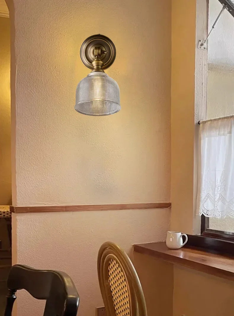 European brass wall light for living room