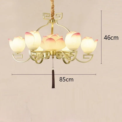 Lotus flower led pendant light vintage