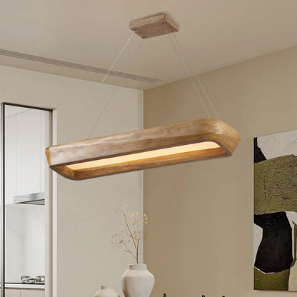 Wabi sabi rectangular pendant light for dining room