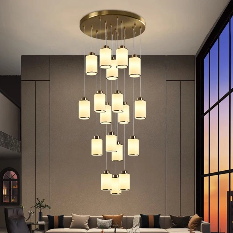 Nordic chandelier for high ceiling staircase