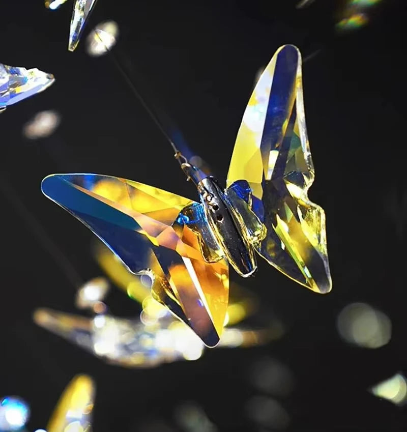 Butterfly crystal chandelier for villa staircase and living room