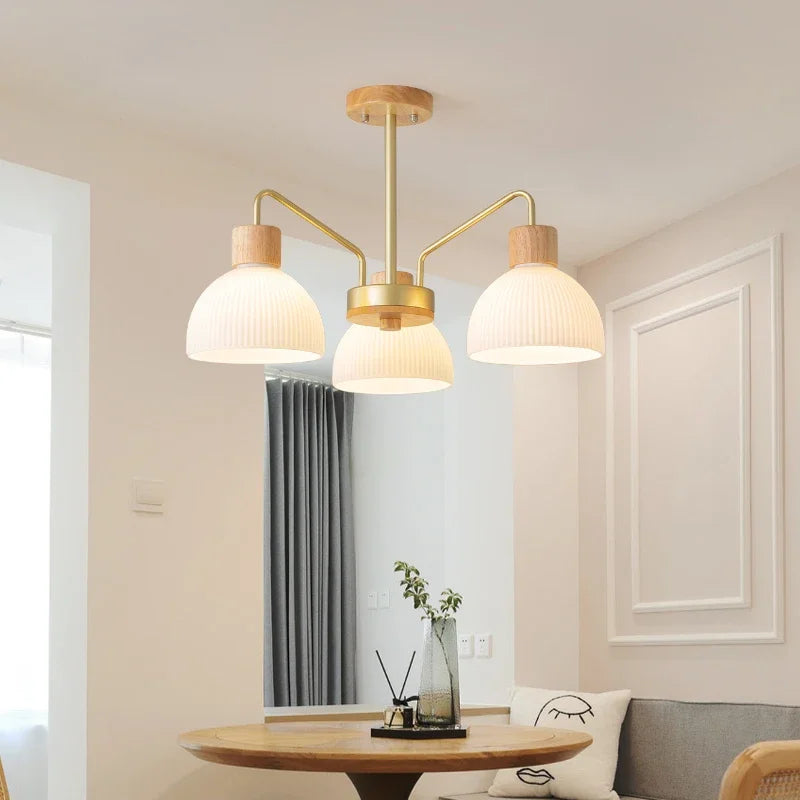 Nordic wooden ceiling chandelier for living room