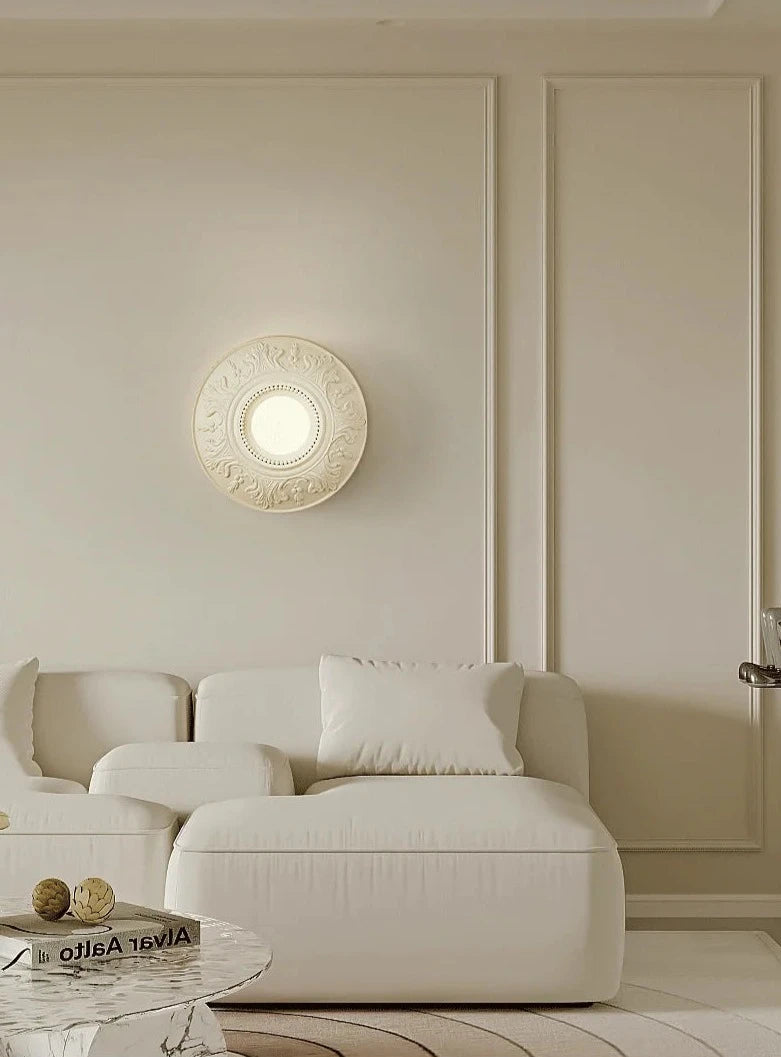 LUXELY circular french white retro living room lamp