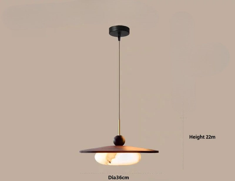 Suspension LED couleur noyer pour table à manger et cuisine