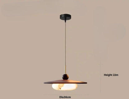 Suspension LED couleur noyer pour table à manger et cuisine