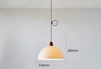 Suspension en papier de riz couleur noyer, style wabi sabi