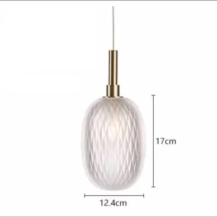 Lustre en verre à LED pour escalier et salon