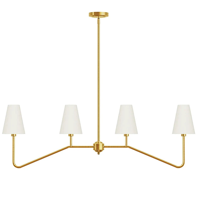 Linen drum island chandelier