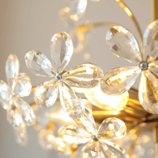 Crystal candle chandelier for living room