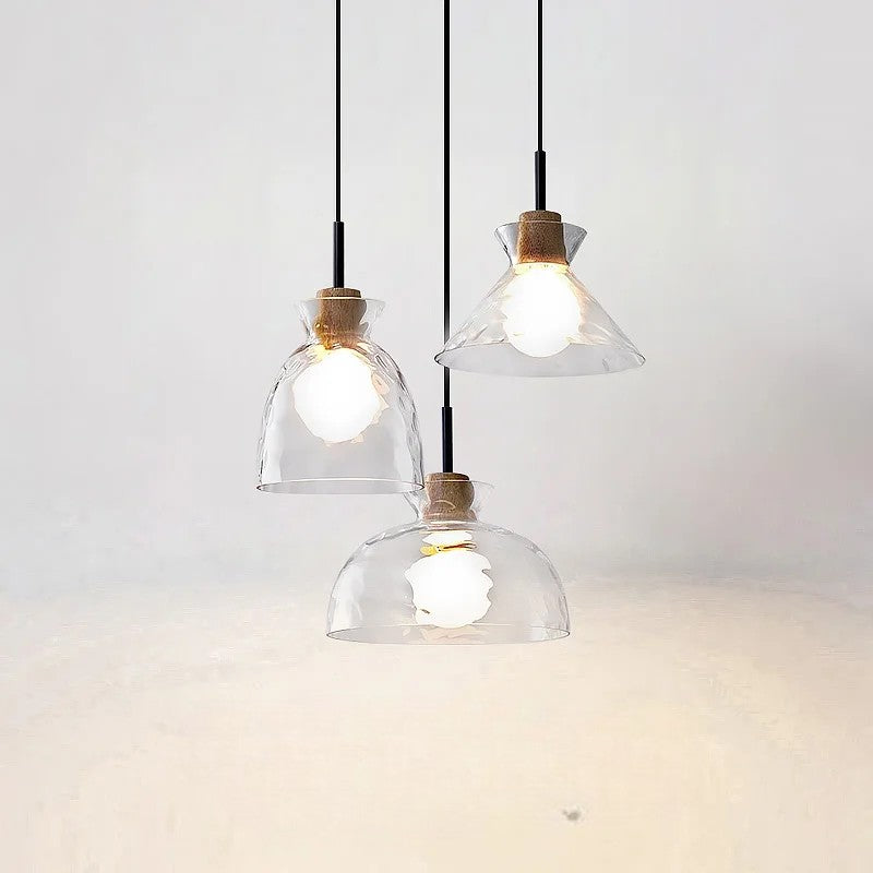 Suspension en verre de style nordique pour îlot de cuisine