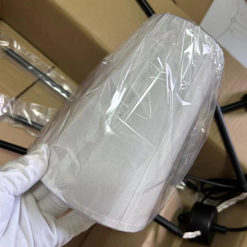 Linen drum island chandelier