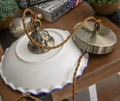 Loft ceramic vintage hanging lamp for cafe and dining