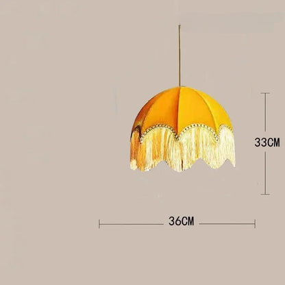 French retro tassel fabric chandelier