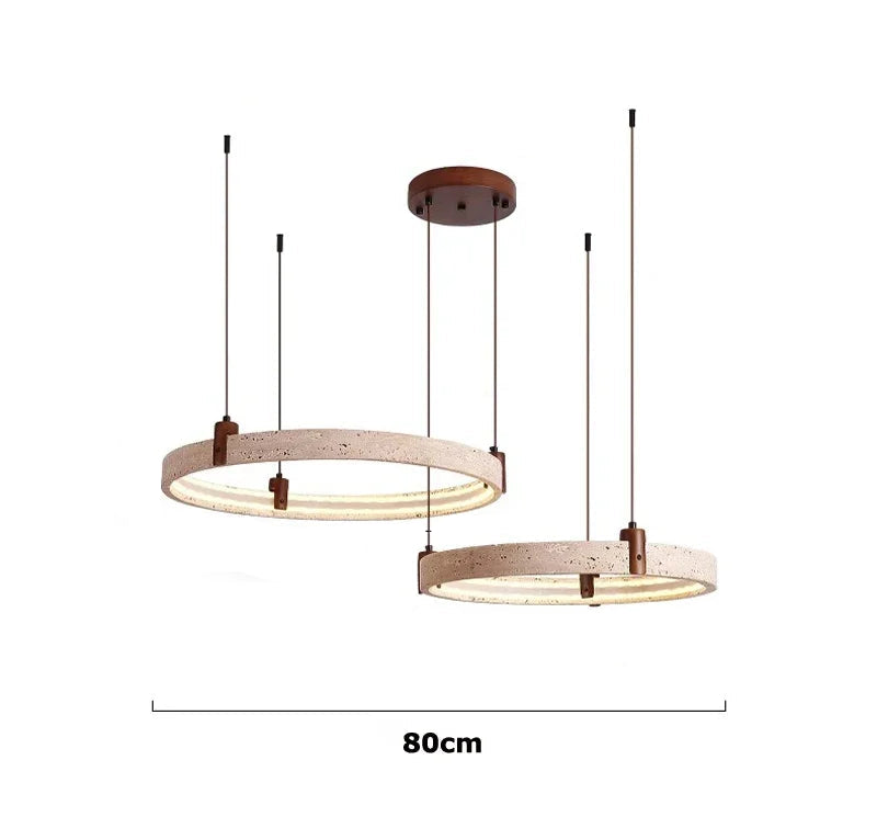 Suspension en pierre travertin pour salle à manger