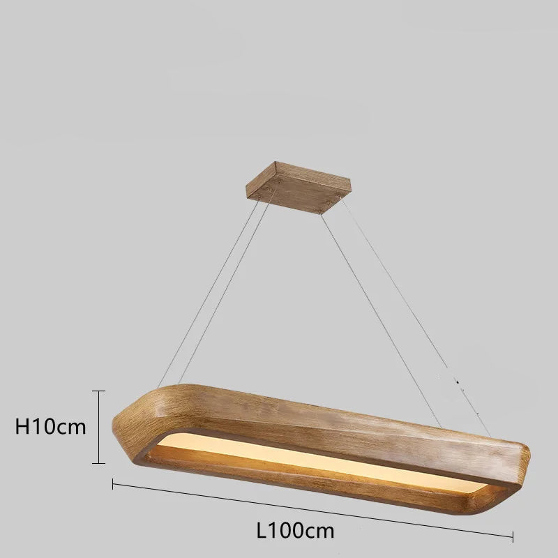 Wabi sabi rectangular pendant light for dining room