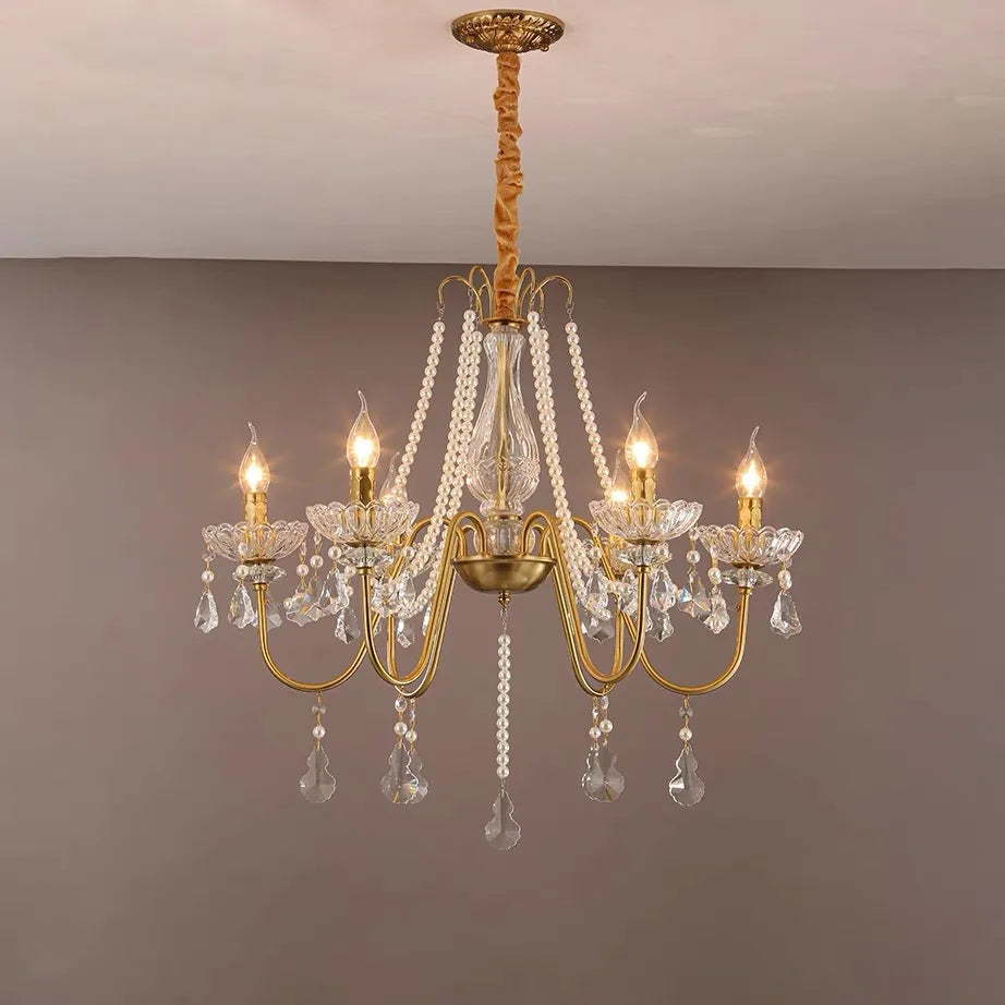 European french crystal salon light