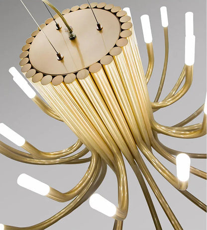 Minimalist linear chandelier for dining room