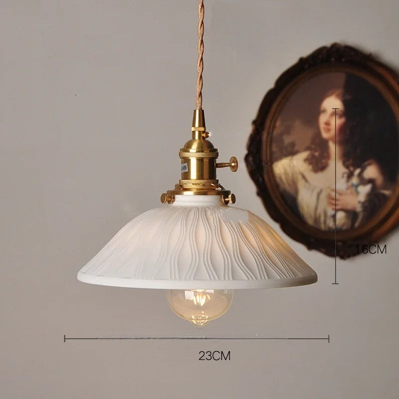 Rose flower white ceramic led pendant for hallway