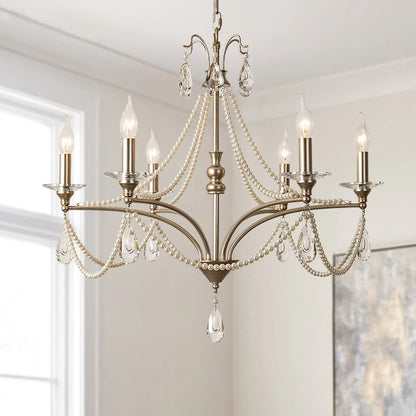 French pearl crystal chandelier for villa living room