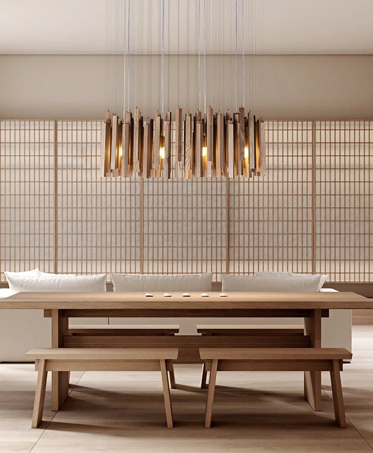 Solid wood LED pendant light for modern design