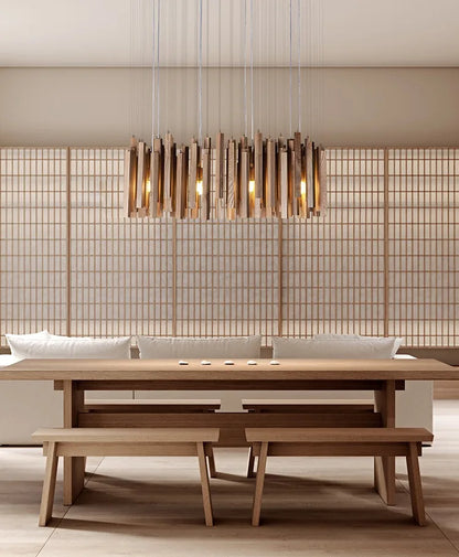 Solid wood LED pendant light for modern design